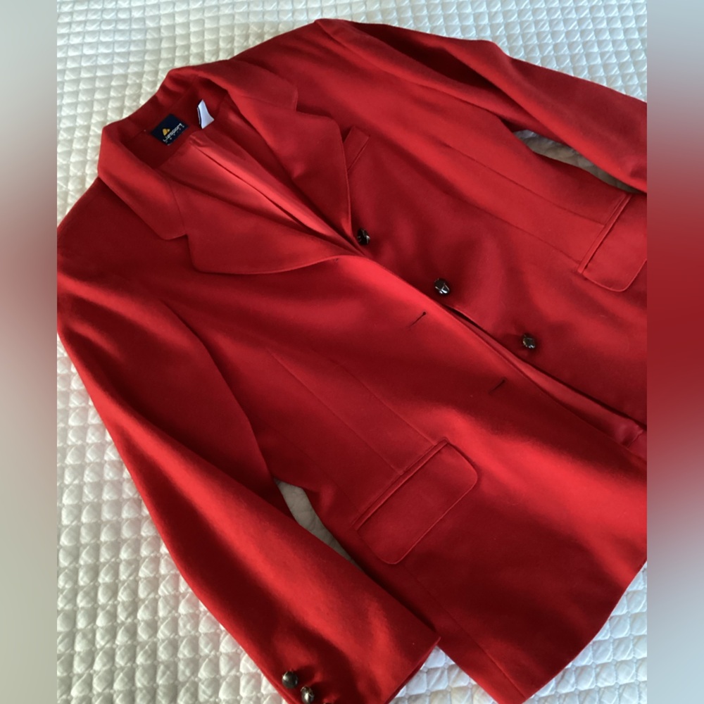 Vintage LizSport Wool Red Blazer 14 Petite - Picture 13 of 16